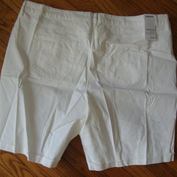 Sonoma White Mid-Rise Bermuda Shorts 24W NWT - Picture 6 of 10
